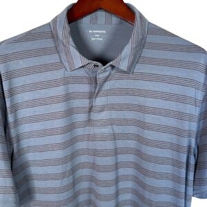REI CO-OP Mens Polo Shirt Sz Lg Blue Striped Short Sleeve Casual Golf OutdooR‎
